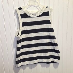 LOFT large navy blue  and White Striped  Tee tank